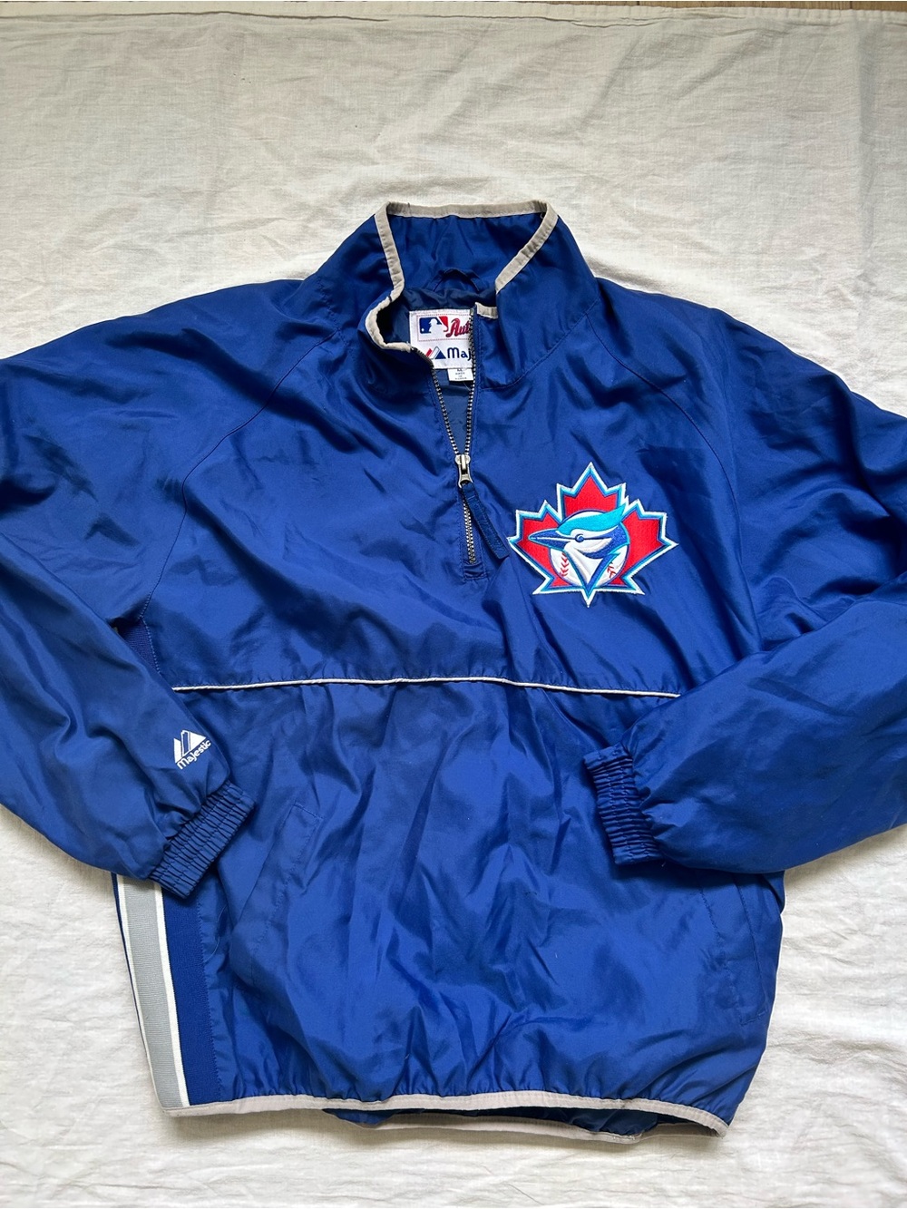 Vintage Majestic Toronto Blue Jays Royal Blue Pullover Jacket
